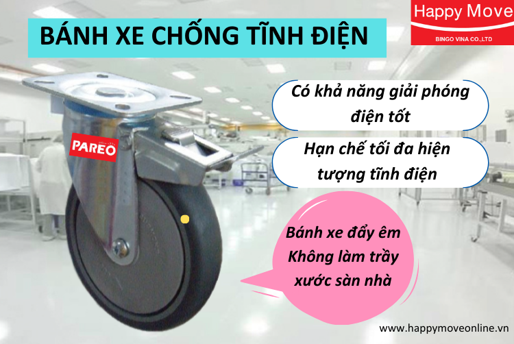Bánh xe chống tĩnh điện conductive caster