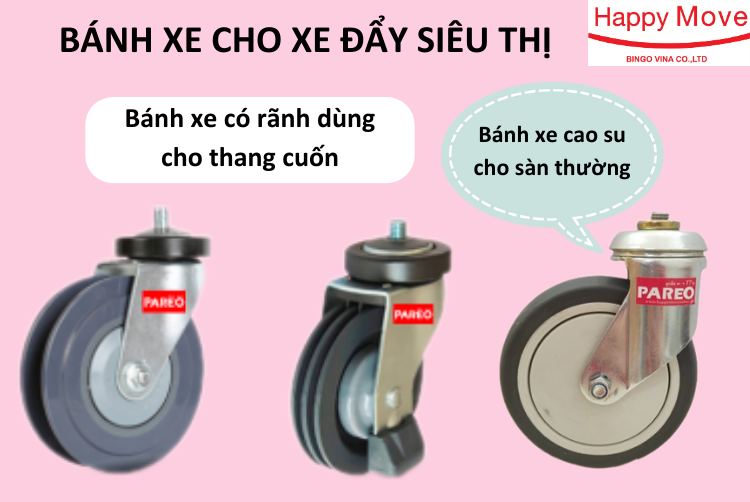 Bánh xe cho xe đẩy siêu thị