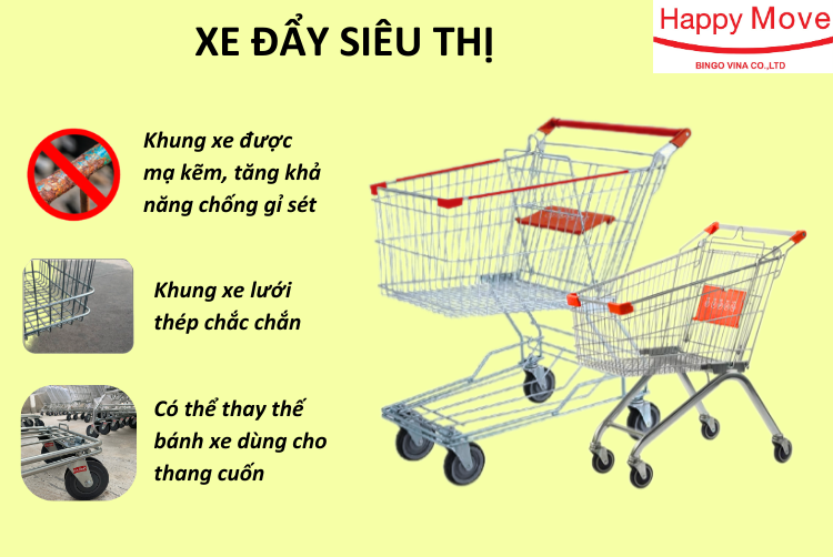 Xe đẩy siêu thị 