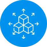 Three box stacked logo with all the directions Three box stacked logo with all the directions