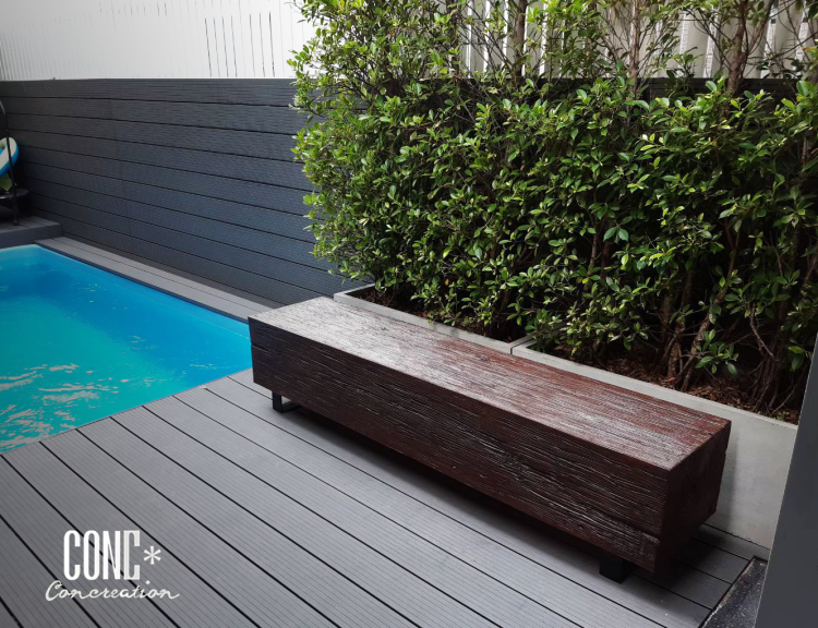 ม้านั่งสนาม ขอนไม้