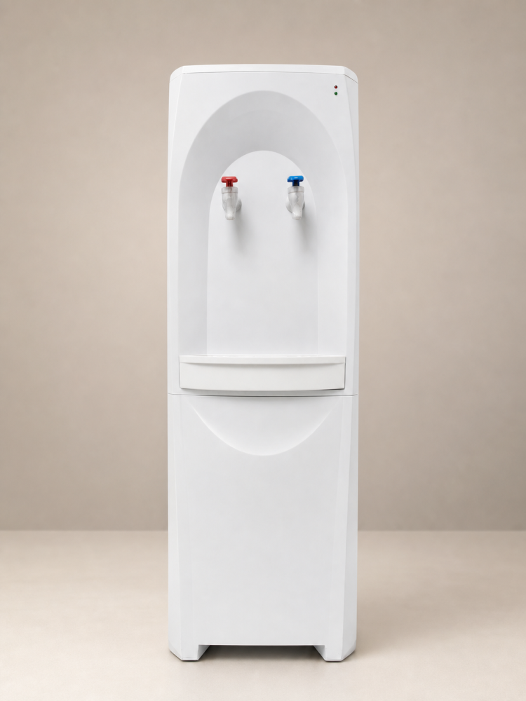Top loading water dispenser neo classic in beige background
