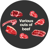 ขายเนื้อวัวตัดชิ้นสเต็ก