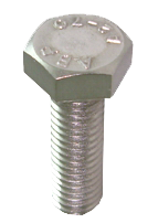 สกรูหัวเหลี่ยมเกลียวตลอด สแตนเลส 304 มิล