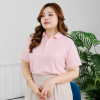 เสื้อโปโลพลัสไซส์ "ไม่มีกระเป๋า" สีชมพูเลิฟลี่พิ้งค์