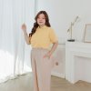เสื้อโปโลพลัสไซส์ "ไม่มีกระเป๋า" สีเหลืองบัตเตอร์