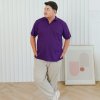 เสื้อโปโลพลัสไซส์ "ไม่มีกระเป๋า" สีม่วงเข้ม
