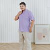 เสื้อโปโลพลัสไซส์ "ไม่มีกระเป๋า" สีม่วงลาเวนเดอร์