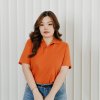 เสื้อโปโลพลัสไซส์ "ไม่มีกระเป๋า" สีส้มแอปริคอต