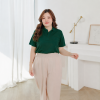 เสื้อโปโลพลัสไซส์ "มีกระเป๋า" สีเขียวหัวเป็ด