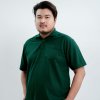 เสื้อโปโลพลัสไซส์ "มีกระเป๋า" สีเขียวหัวเป็ด