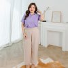 เสื้อโปโลพลัสไซส์ "มีกระเป๋า" สีม่วงลาเวนเดอร์