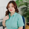 เสื้อโปโลพลัสไซส์ "มีกระเป๋า" สีเขียวมิ้นท์