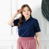 Plus Size Polo Shirt (No Pocket) -  Navy Blue