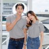 เสื้อโปโล "รุ่นมีกระเป๋า" สีเทาท็อปดราย
