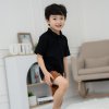 เสื้อโปโลเด็ก สไตล์มินิมอล สีดำ