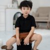 เสื้อโปโลเด็ก สไตล์มินิมอล สีดำ