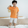 เสื้อโปโลเด็ก สไตล์มินิมอล สีส้มแคร์รอต