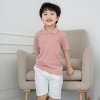 เสื้อโปโลเด็ก สไตล์มินิมอล สีชมพูกุหลาบ