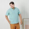 เสื้อโปโลพลัสไซส์ "ไม่มีกระเป๋า" สีเขียวมิ้นท์