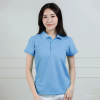 เสื้อโปโลหญิง "ทรงเว้าเอว" สีฟ้าเฟรนช์บลู