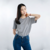 HAPPY TEE เสื้อยืด คอกลม แขนสั้น - สีเทาท็อปดราย