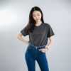 HAPPY TEE เสื้อยืด คอกลม แขนสั้น - สีเทาเข้มท็อปดราย