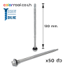 สกรูปลายสว่าน 12-14x130mm, Class 3 | 1 ถุง = 50 ตัว