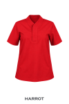 เสื้อพนักงานต้อนรับหญิง สีแดงแขนสั้น คอป้าย