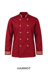 เสื้อเบลบอย สีแดงเข้ม แขนยาว กระดุมทองสองแถว