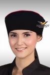 หมวกเชฟญี่ปุ่น สีดำ กุ๊นแดง