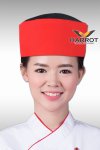 หมวกเชฟญี่ปุ่น สีแดง ตาข่ายดำ