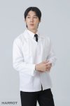 เสื้อเชฟ ญี่ปุ่น แขนยาว คอฮาวาย สีขาว
