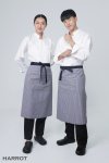 ผ้ากันเปื้อน ครึ่งยาว ลายริ้ว ลอนดอน สายยาวผูกหน้าสีกรม