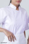 เสื้อเชฟ แขนสั้น สีขาว ผ้าบาง