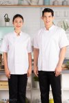 เสื้อเชฟ แขนสั้น กระดุมแป๊ก