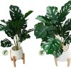 ต้นมอนสเตอร่าปลอมในกระถางเบลล่าพร้อมขาตั้งไม้ | Artificial Monstera Plant