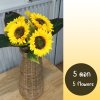 แจกันหวายดอกทานตะวันปลอม Artificial sunflower wicker vase