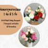 ดอกกุหลาบปลอมดอกไม้ประดิษฐ์ 5 กิ่งต่อช่อ แจกันหวายทรงสูง Artificial rose flowers