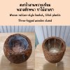ตะกร้าสานหวายเทียม (พลาสติก) ขาตั้งไม้ Wicker basket (plastic) with a wooden stand