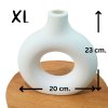 แจกันพลาสติกสีขาวมินิมอลสำหรับดอกไม้ปลอมประดิษฐ์ White minimalist plastic vase