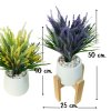 ช่อดอกลาเวนเดอร์ปลอมในกระถางเบลล่าสีขาว5นิ้ว Artificial lavender in Bella plastic pot