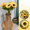 ดอกทานตะวันปลอมดอกไม้ประดิษฐ์ 6 ดอก แจกันหวายทรงสูง Artificial Sunflowers