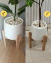 กระถางเบลล่า7-9นิ้วพร้อมขาตั้งไม้ Bella 7-9-inch pot with wooden stand