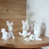 ชุดกระต่ายน้อยเรซิ่น 3 ตัวตกแต่งบ้าน Resin Bunny Figurine Set (3 pcs)