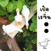 ตุ๊กตาเรซิ่นเป็ดสีขาว 3 ตัว White resin duck figurines