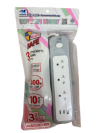 K-6056#ปลั๊กพ่วงไฟฟ้าสวิตช์เดี่ยว 3ช่อง+2+USB 3M