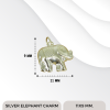 Silver elephant Charm 11x9mm.