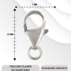 Trigger clasps with ring (Standard weright) 12x7mm. 50pcs/47.1g.