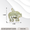 Silver elephant Charm 15x12mm.